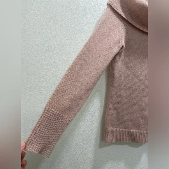 Theory Sabine Wool Blend Off The Shoulder Sweater Mauve Pink Sz P or XS - Picture 5 of 6